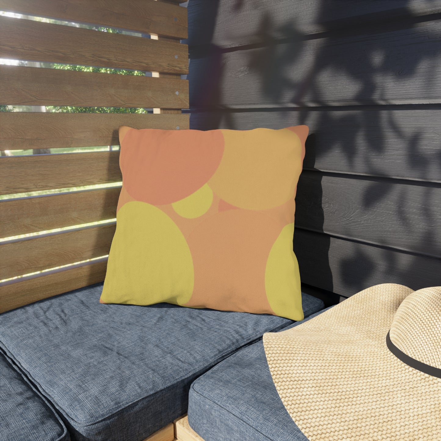 Pastel Bright Oranges Patches 16" x 16" Outdoor Pillow