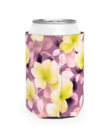 Lemon Blossom Floral Bunch 12 oz Can Cooler Sleeve