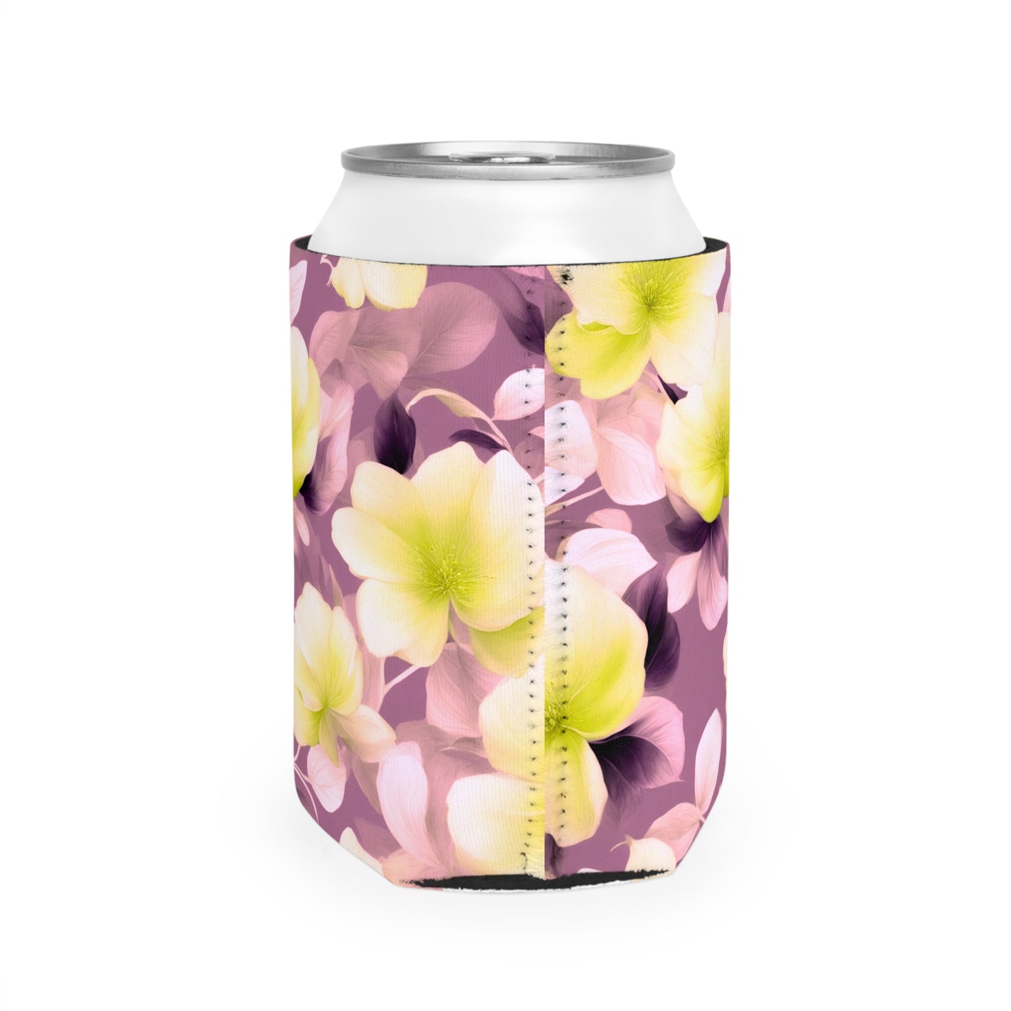 Lemon Blossom Floral Bunch 12 oz Can Cooler Sleeve