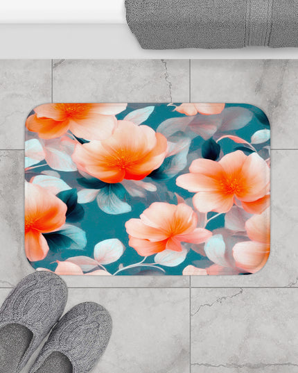 Orange Blossom Floral Bunch 24" x 17" Bath Mat
