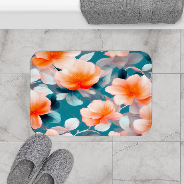 Orange Blossom Floral Bunch 24" x 17" Bath Mat