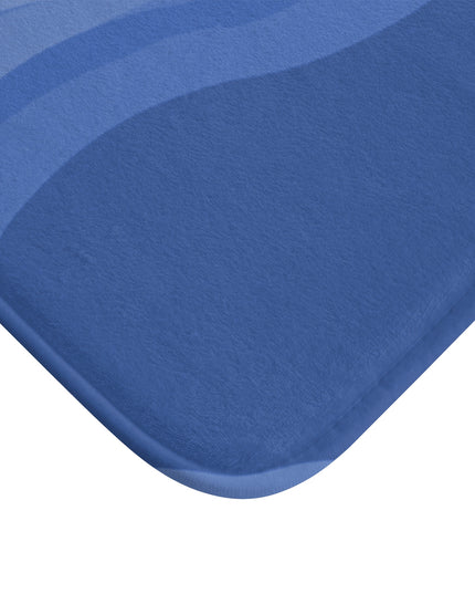 Deep Blue Wavey 34" x 21" Bath Mat