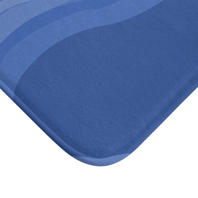 Deep Blue Wavey 34" x 21" Bath Mat