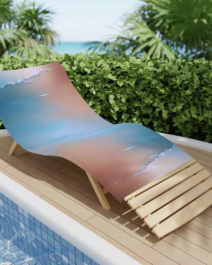 Blue Sea Peach Fog Beach Towel, 30" x 60"