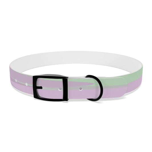 Pastel Lavender Purple and Soft Green Patches Extra Large Dog Collar