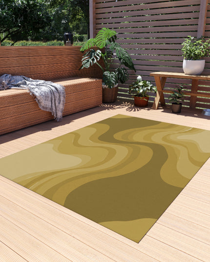 Brown Wavey 60" x 84" Outdoor Rug