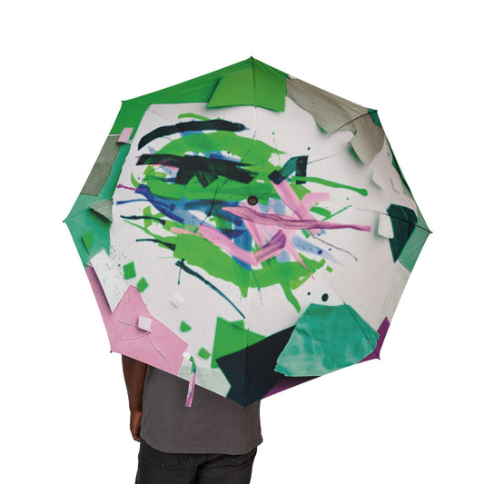Beta Green Paper Paint Foldable Umbrella - Compact & Chic