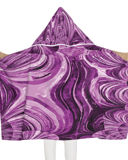 Uzi Spiral Powder Lavender Youth Hooded Towel, 24" x 48"