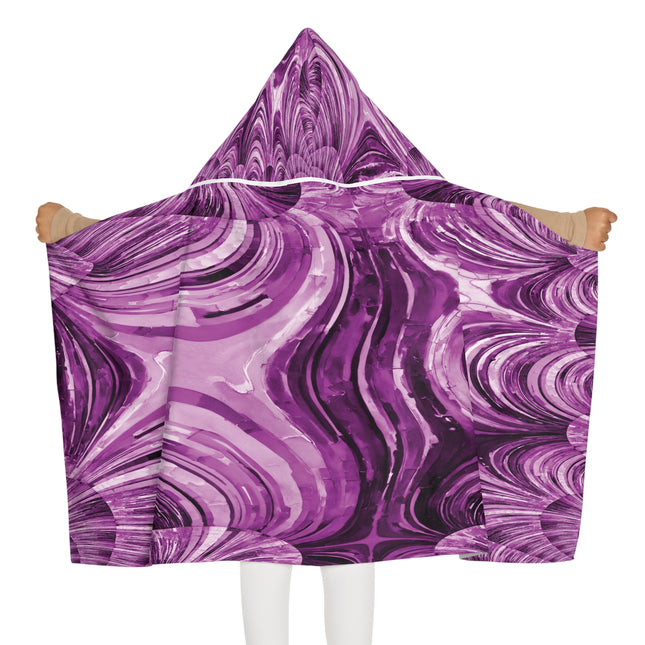 Uzi Spiral Powder Lavender Youth Hooded Towel, 24" x 48"