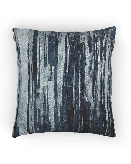 Striped Deep Blue Woven Pillow, 17" x 18"
