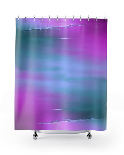 Dark Blue Green Sea Purple Fog Shower Curtains, 71" x 74"