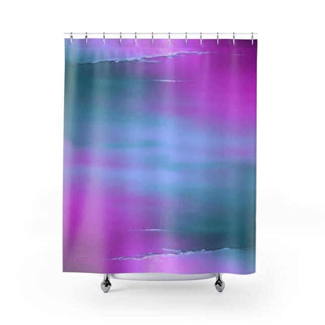 Dark Blue Green Sea Purple Fog Shower Curtains, 71" x 74"