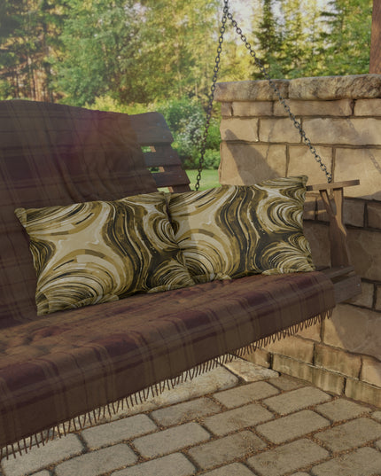Uzi Spiral Light Brown 20" x 14" Outdoor Pillow
