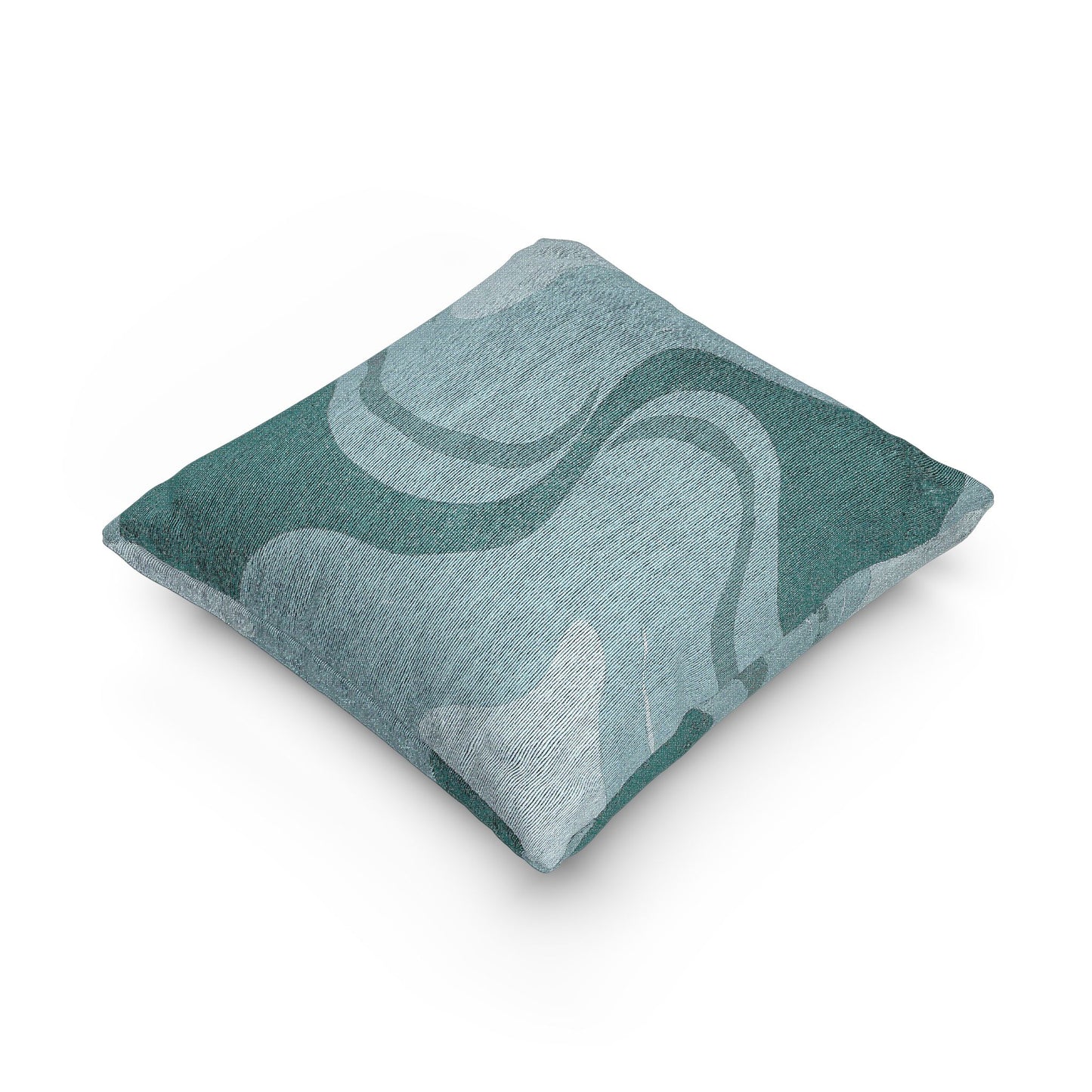 Sky Blue Wavey Woven Pillow, 17" x 18"