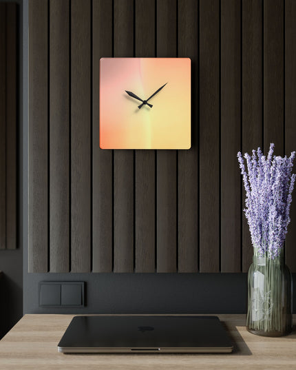Hot Peach Fade Acrylic Wall Clock, Round or Square, 10.75" x 10.75"