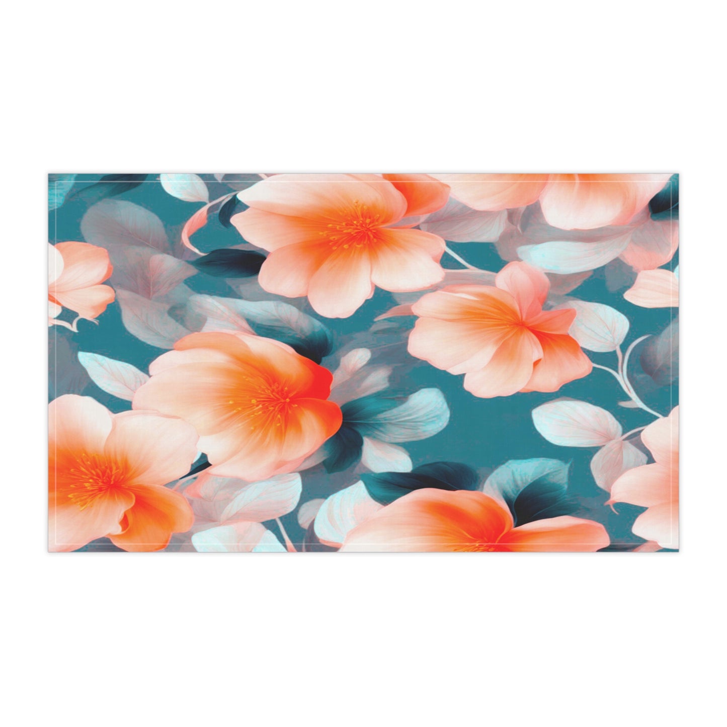 Orange Blossom Floral Bunch Tea Towels (cotton, poly), 18" x "30