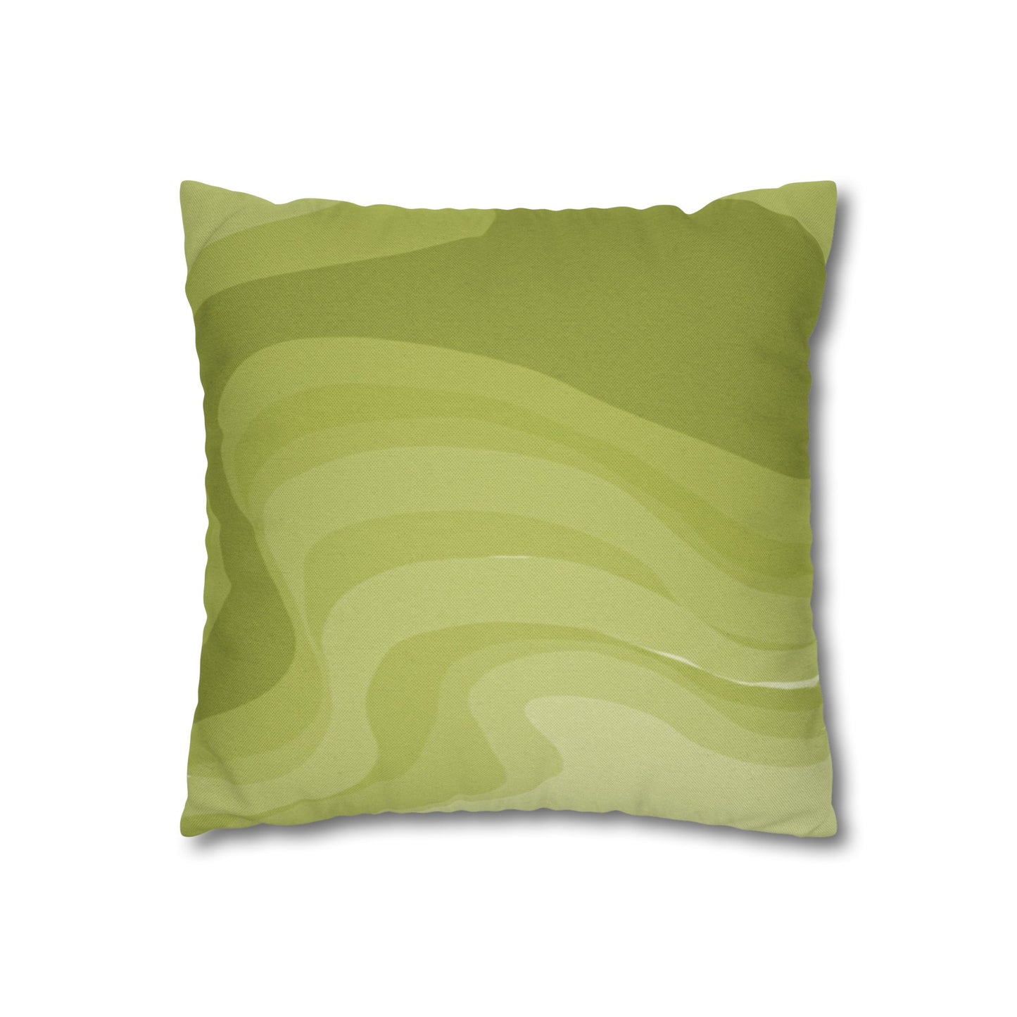 Lemon Wavey Spun Polyester Square Pillowcase, 14" x 14"