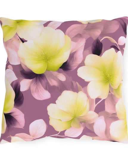 Lemon Blossom Floral Bunch Outdoor Pillow, 16" x 16"