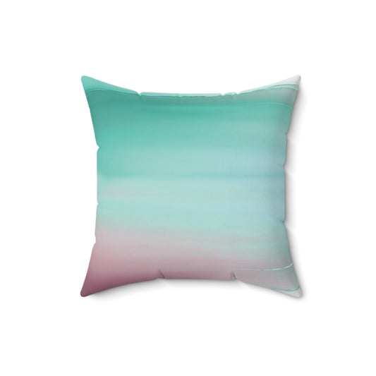 Green Sea Lavender Fog 16" x 16" Faux Suede Square Pillow
