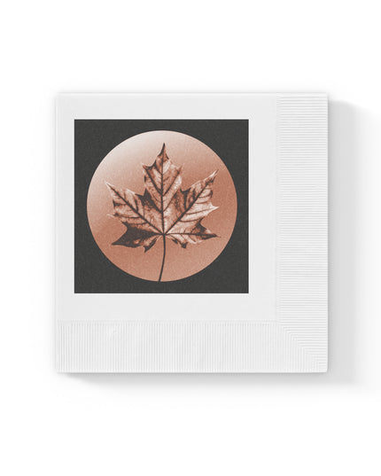 Soft Maple Leaf White Coined Napkins, 4.8" x 4.8"