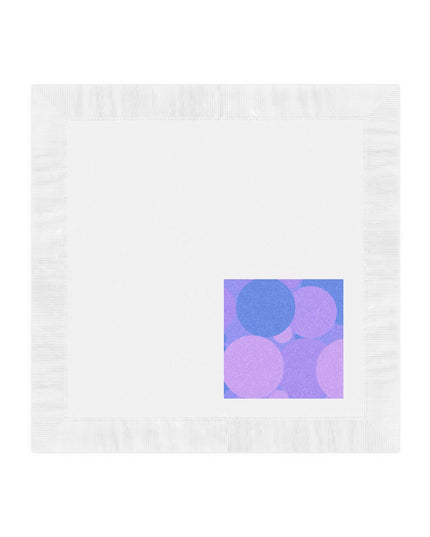 Pastel Purple Family Patches White Coined Napkins, 4.8" x 4.8"