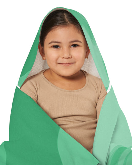 Mint Green Wavey Youth Hooded Towel, 24" x 48"