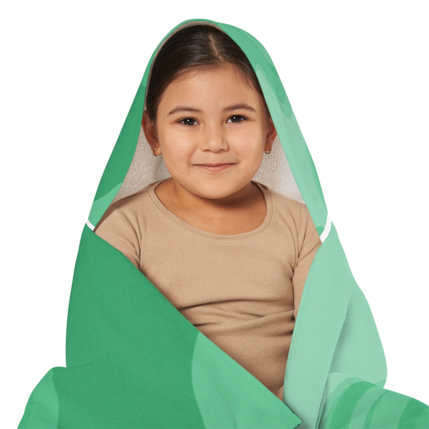 Mint Green Wavey Youth Hooded Towel, 24" x 48"