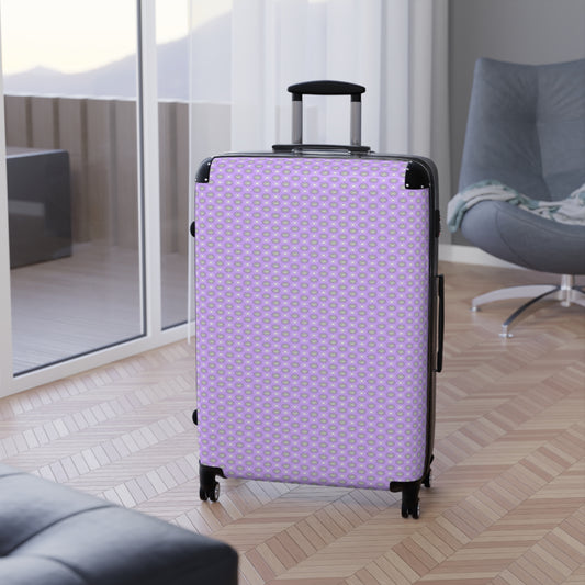 Lavender Star-crossed Bodies Large Suitcase with built in lock, 4 double-wheels, telescopic handle, and ABS back hard-shell