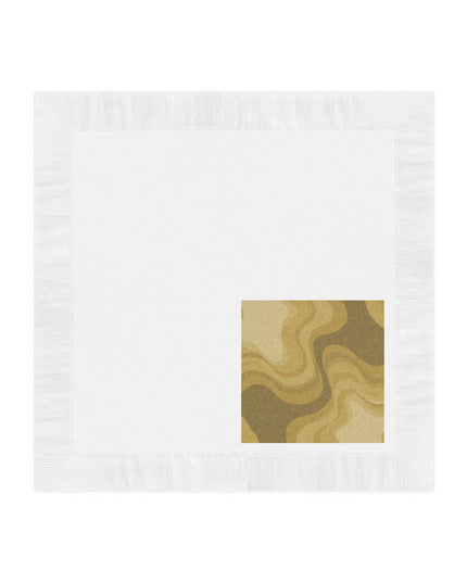 Brown Wavey White Coined Napkins, 6.5" x 6.5"