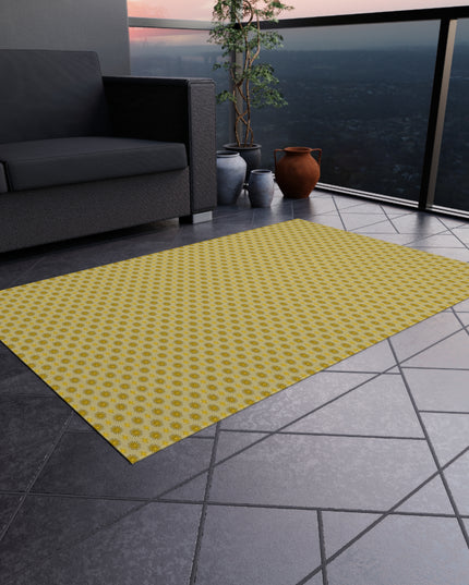 Lemongrass Star-crossed Bodies Outdoor Rug, 48" x 72"