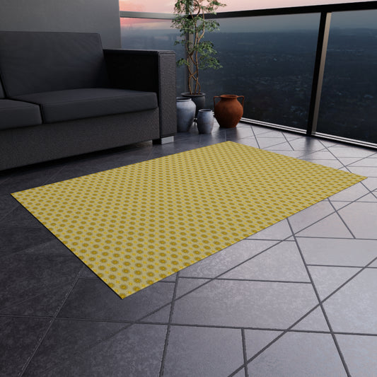 Lemongrass Star-crossed Bodies Outdoor Rug, 48" x 72"