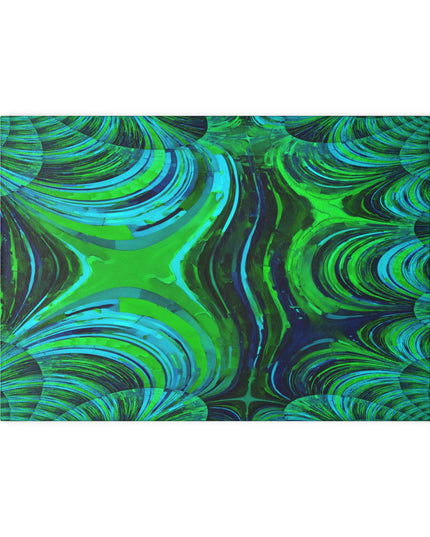 Uzi Spiral Blue Green 8" x 11" Glass Cutting Board