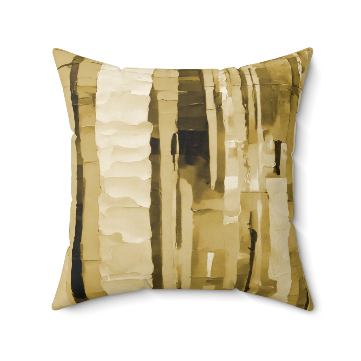 Striped Light Brown Pastel 20" x 20" Faux Suede Square Pillow