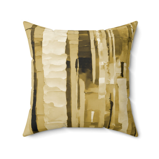 Striped Light Brown Pastel 20" x 20" Faux Suede Square Pillow