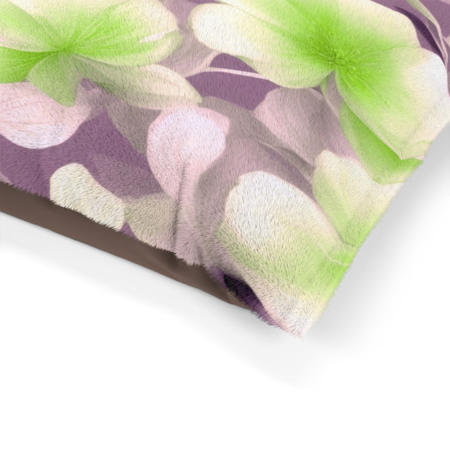 Lime Lavender Floral Bunch Pet Bed, 28" × 18"