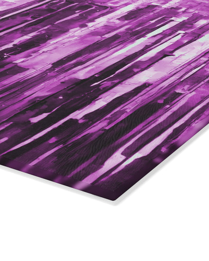 Striped Powder Lavender 8" x 11" Glass Cutting Board