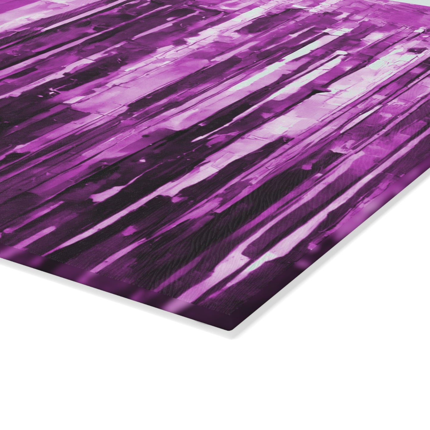 Striped Powder Lavender 8" x 11" Glass Cutting Board