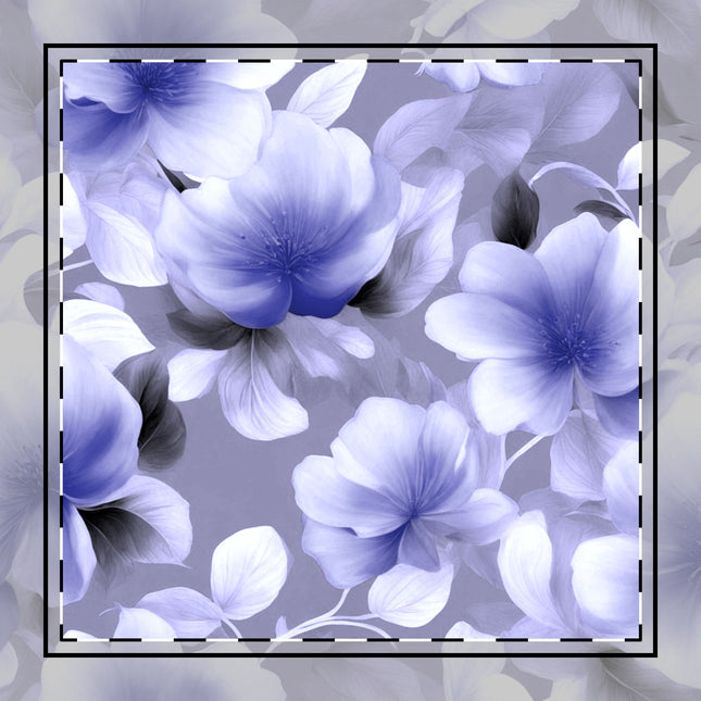 Indigo Blossom Floral Bunch Cotton Twill Napkin, 10" x 10"