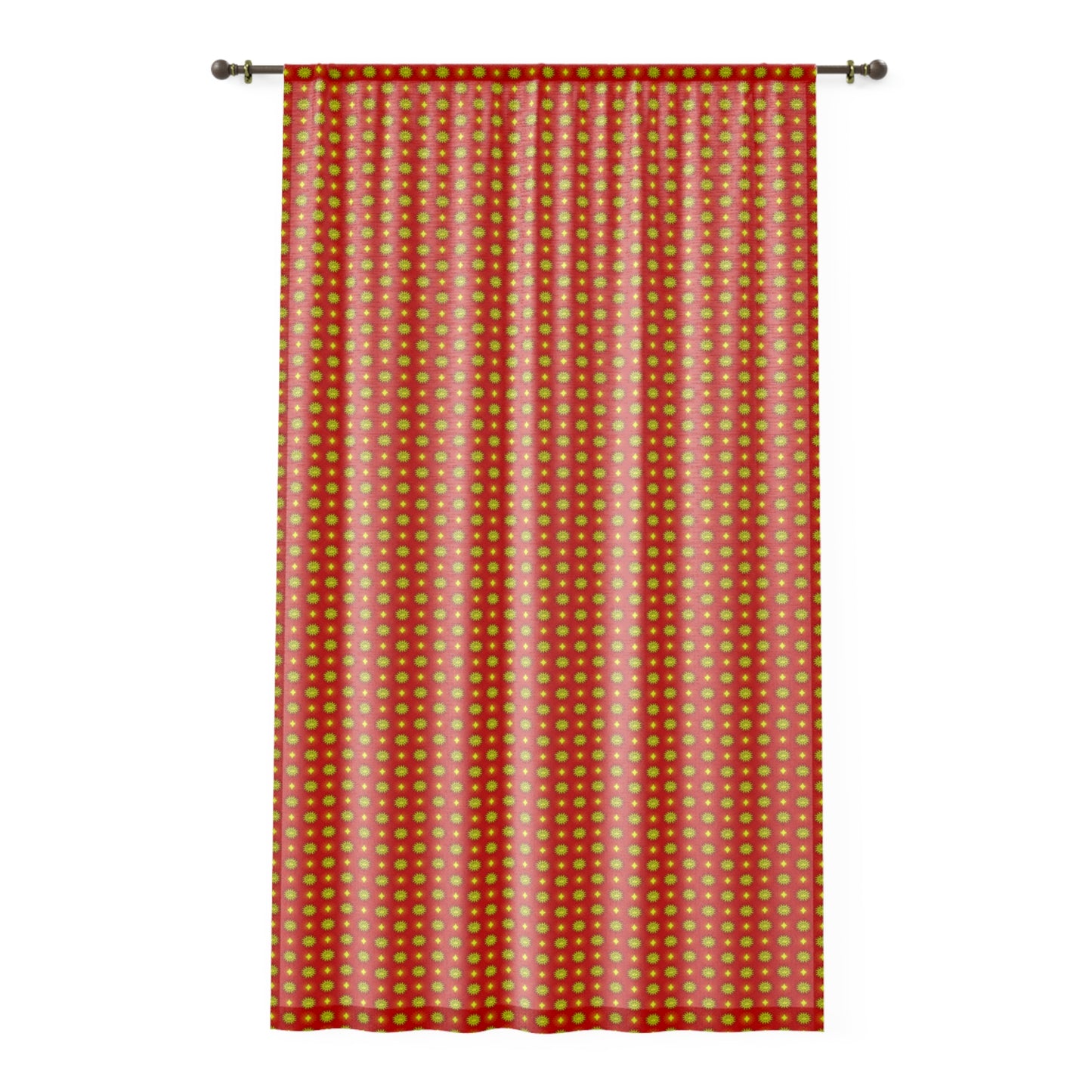 Late Evening Star-crossed Bodies Sheer Window Curtain, 50" x 84", partially transparent