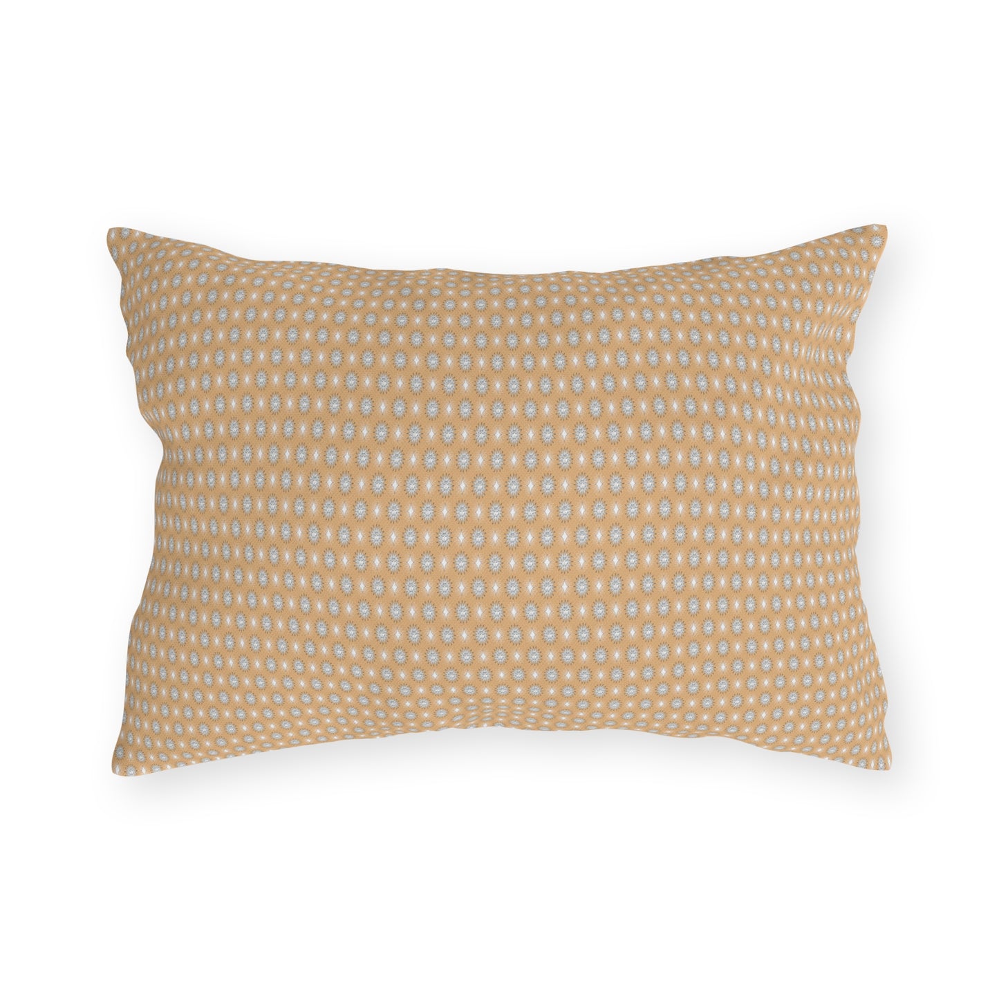 Tan Sunset Star-crossed Bodies Outdoor Pillow, 20" x 14"
