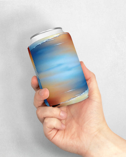Blue Sea Red Orange Fog 12 oz Can Cooler Sleeve