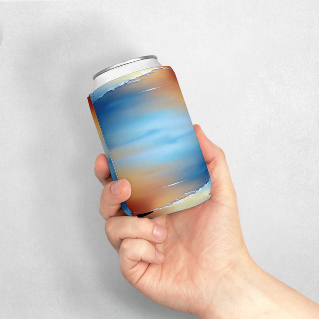 Blue Sea Red Orange Fog 12 oz Can Cooler Sleeve