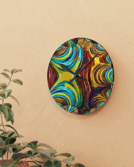 Uzi Spiral Alpha Acrylic Round Wall Clock, 8" x 8"