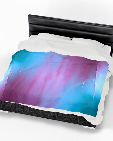 Wine Sea Blue Fog Velveteen Plush Blanket, 60" x 80"
