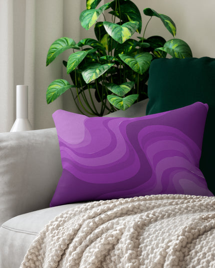 Wavey Purple Wavey Spun Polyester Lumbar Pillow, 20" x 14"