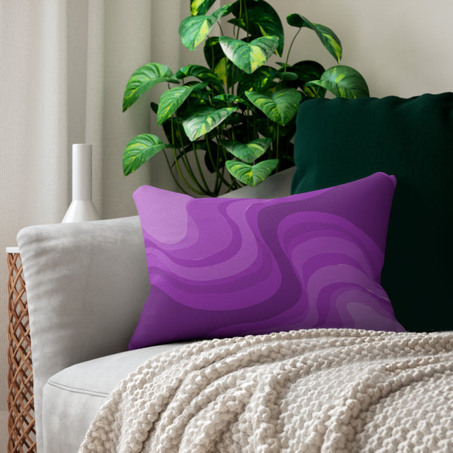 Wavey Purple Wavey Spun Polyester Lumbar Pillow, 20" x 14"