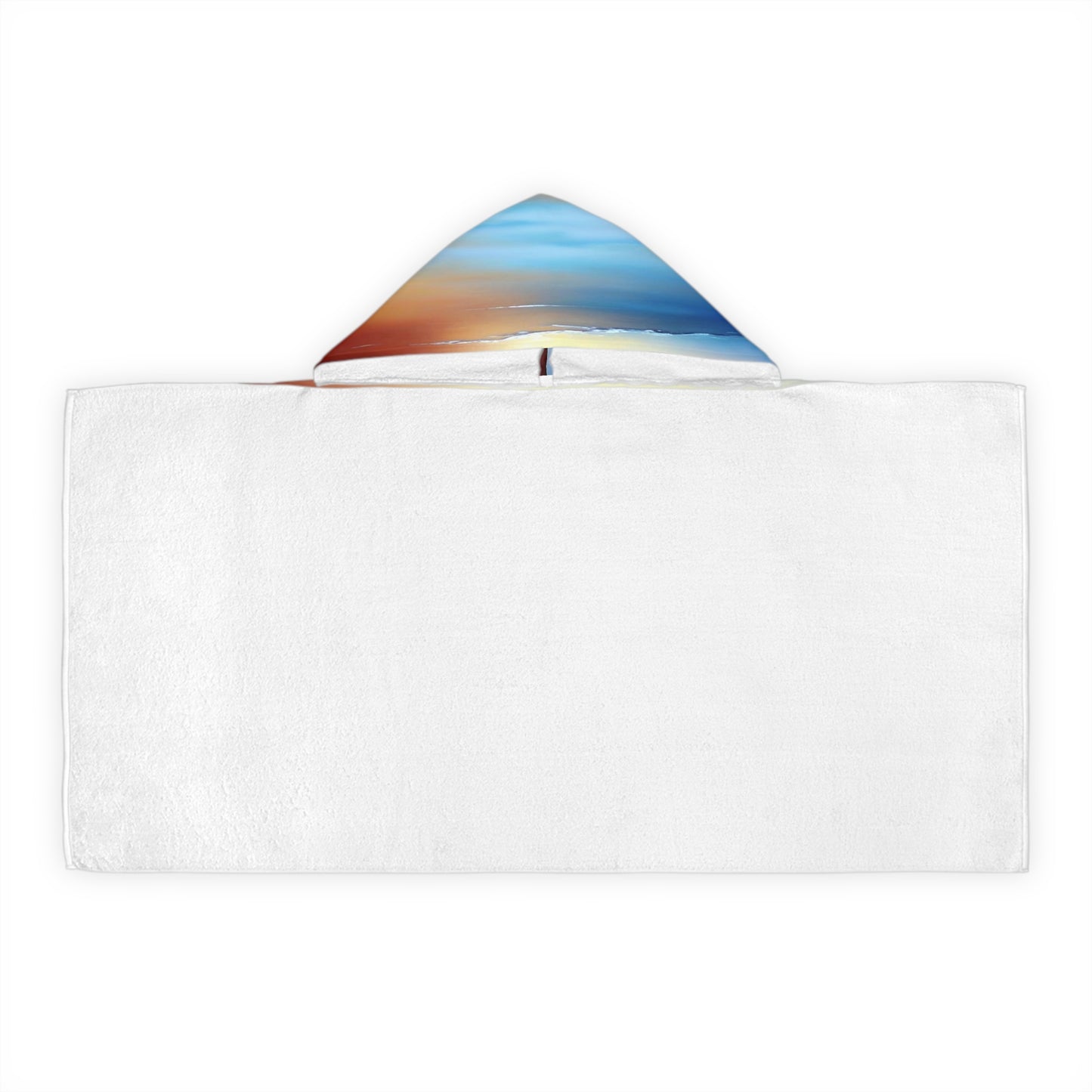 Blue Sea Red Orange Fog Youth Hooded Towel, 24" x 48"