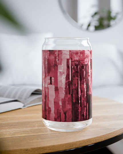 Striped Ruby Sipper Glass, 16oz