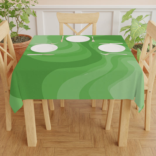 Greenie Meanie Wavey Tablecloth, 55" x 55"