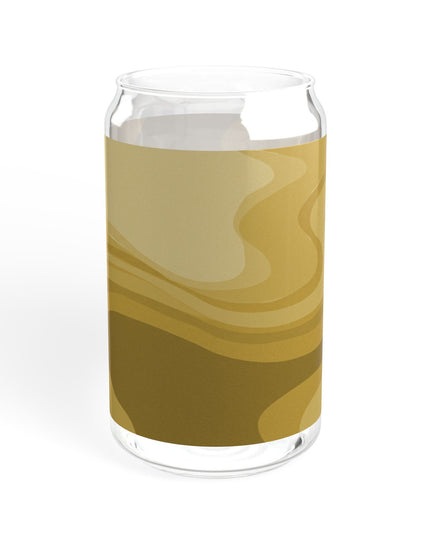 Brown Wavey Sipper Glass, 16oz